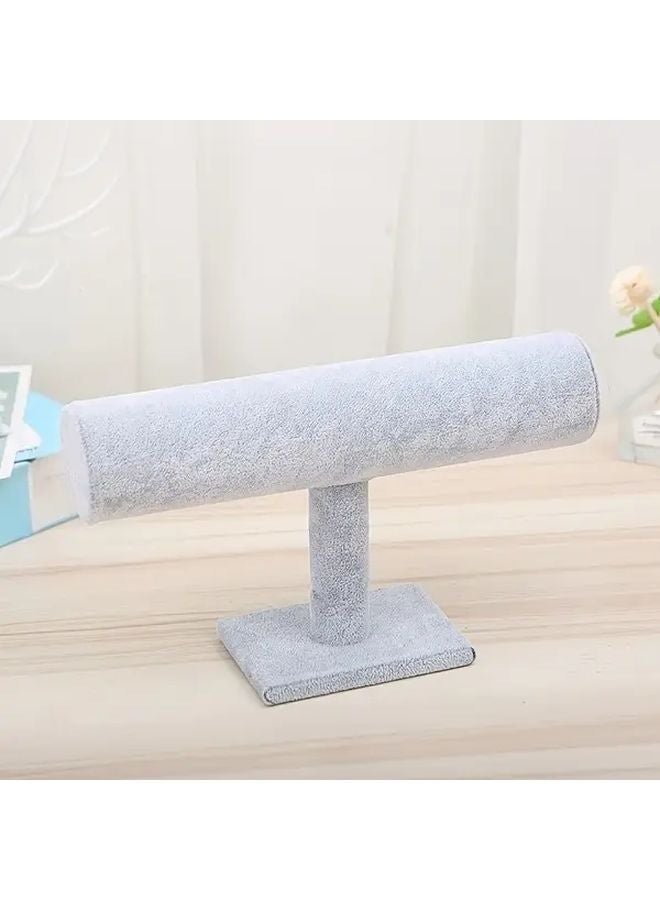 Black Single Layer Velvet Jewelry Display Stand Bracelet Watch Holder Marble Base - Image 4